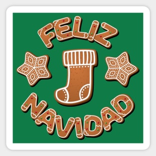 Gingerbread Feliz Navidad Sticker